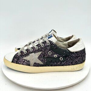 Golden Goose Deluxe Brand GGDB Superstar Women Sz EU 40 US 10 Black Glitter Shoe